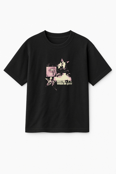 Altair Tr Oversize Black Unisex Miss Me When I'M Gone Printed T-Shirt T-Shirt