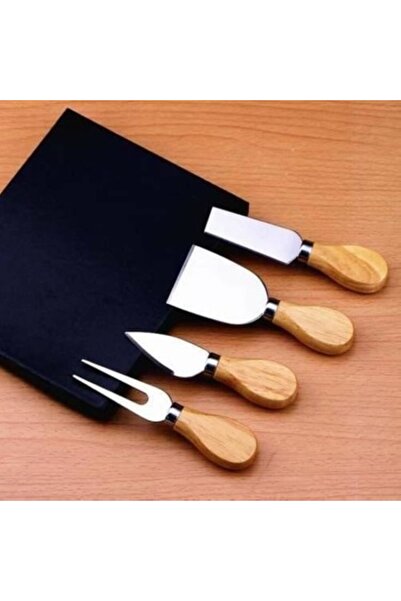 sui home Stainless Steel Cheese Knives Serving Set with Wooden Handle 4 Pieces
