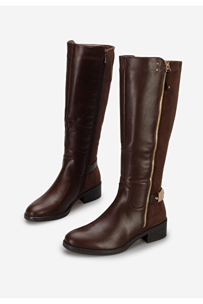 B T Shoes Hnedé dámské kozačky Medella