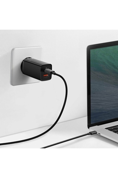 Baseus EU USB Charger, Type-C, 65W - GaN Lite (CCGAN2L-B01) - Black
