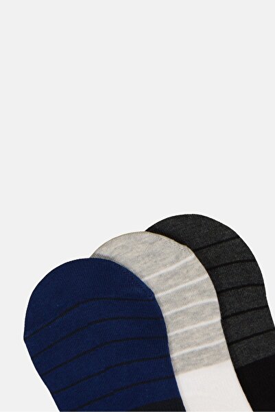 RBX Men 3 Pairs Brand Logo Invisible Socks, Multicolor