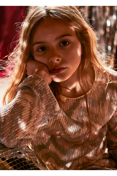 MAYORAL Krem Kız Çocuk Pullu Bluz 7031