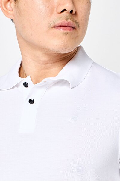 Karl Lagerfeld Men Regular Fit Short Sleeves Brand Logo Polo Shirt, White