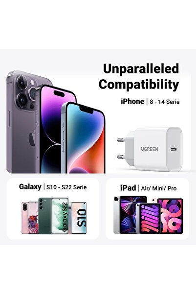 Ugreen Încărcător de perete, Tip-C, PD20W - CD137 (60450) - Alb