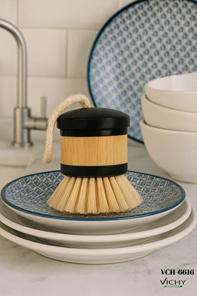 Vichy Multi-Purpose Bamboo Wooden Handle Surface Cleaning Brush |   Durable and Practical Use Vch-6616