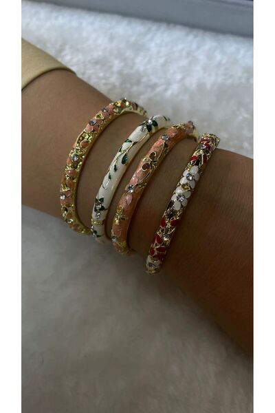 BLACK Taşlı Mineli Çelik Kelepçe Bileklik