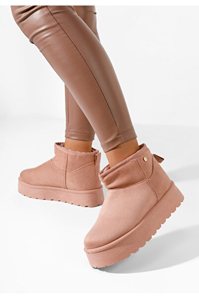 B T Shoes Ružové dámské válenky na platformě Agnesa