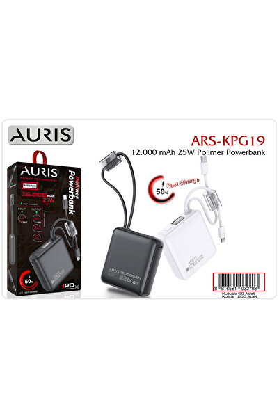 Auris KPG19 12.000 Mah Mini Fast 25w Powerbank