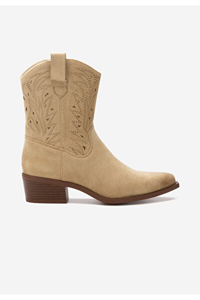 B T Shoes Béžové kotníkové boty cowboy Sharonna