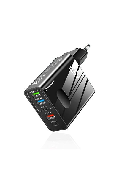 Techsuit Încărcător multiport, GaN, USB, Tip-C, 65W - PentaXPower (CHC1) - Negru