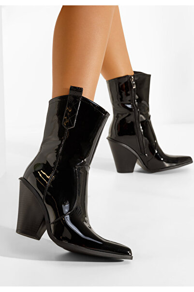 B T Shoes Γυναικεία Μποτάκια Cowboy Lucena Μαύρα