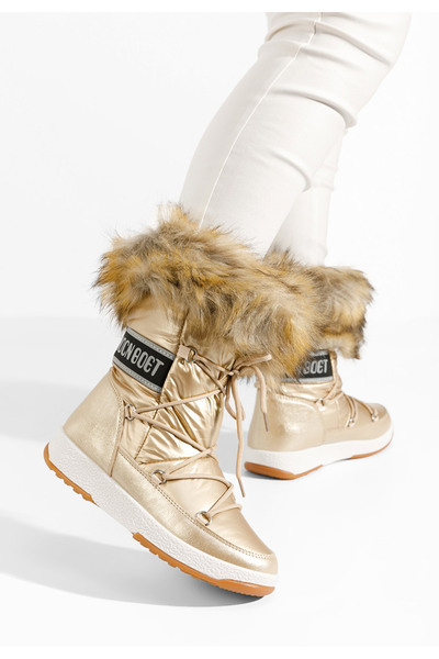 B T Shoes Zlaté dámské zimní kozačky Tasara