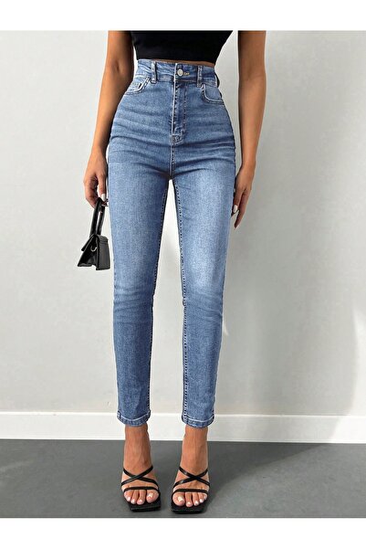 NOA LİNE Yüksek Bel Açık Mavi Skinny Jean