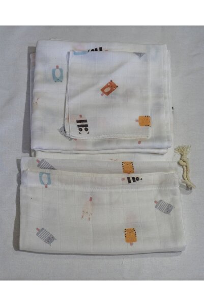 Mimiko 2 Layers Muslin Organic 100% Cotton Muslin Cover + Handkerchief Set Ul...