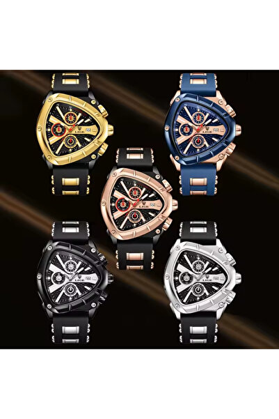 Store Polat Alemdar Saati Triangle Model Function Silicone Cord Waterproof Male Watch