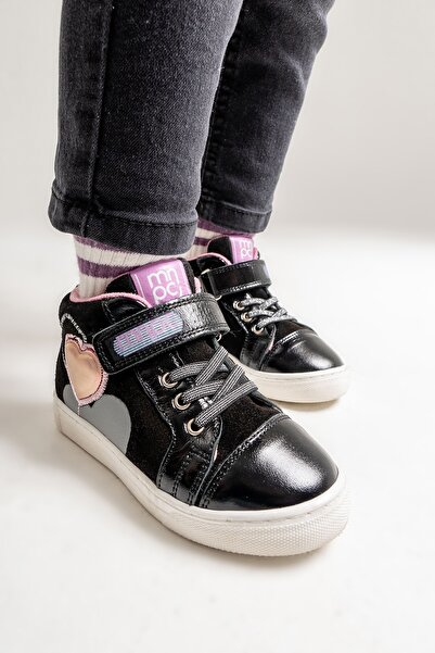 mnpc Kız Çocuk Siyah Hakiki Deri Suya Dayanıklı Anatomik Günlük Bot