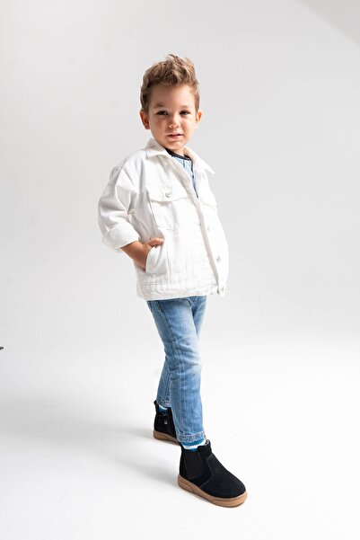 mnpc Erkek Çocuk Siyah Hakiki Deri Suya Dayanıklı Anatomik Günlük Bot