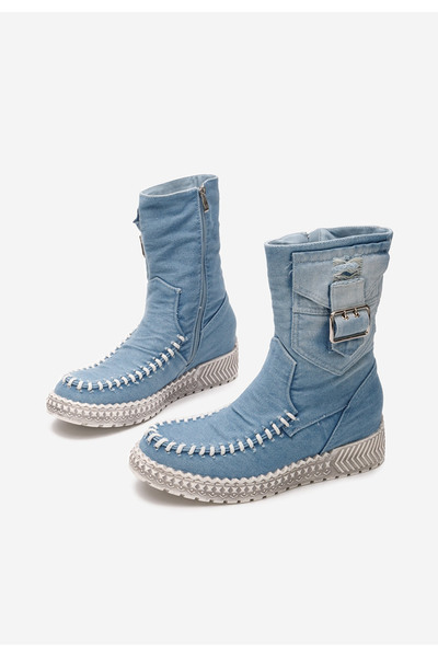 B T Shoes Denim nízké kozačky Casadi