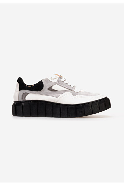 B T Shoes Bílé kožené dámské sneakersy Caera