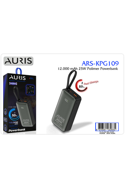 Auris KPG109 12.000 Mah Fast Powerbank