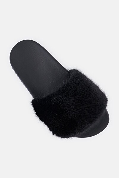 Givenchy Women Faux Fur Slip On Slides, Black