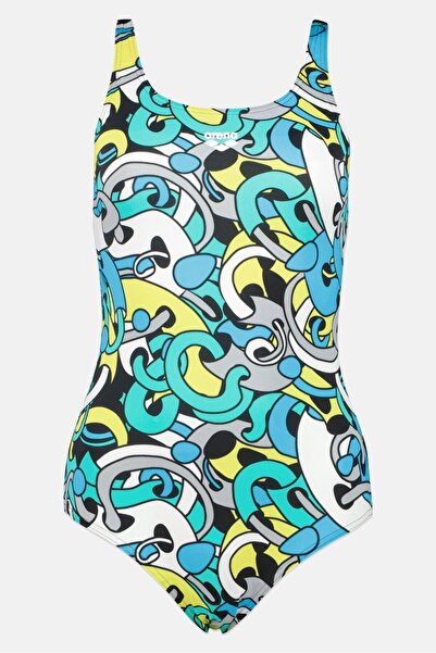 ARENA بدلة سباحة نسائية من قطعة واحدة بظهر على شكل حرف V، متعددة الألوان