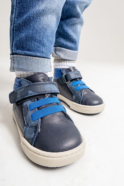 mnpc Erkek Çocuk Lacivert Hakiki Deri Suya Dayanıklı Anatomik İlk Adım Bot