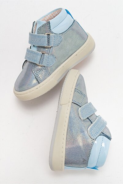 mnpc Kız Çocuk Mavi Hakiki Deri Suya Dayanıklı Anatomik İlk Adım Bot