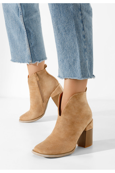 B T Shoes Μποτάκια με χοντρό τακούνι Beires Χακι