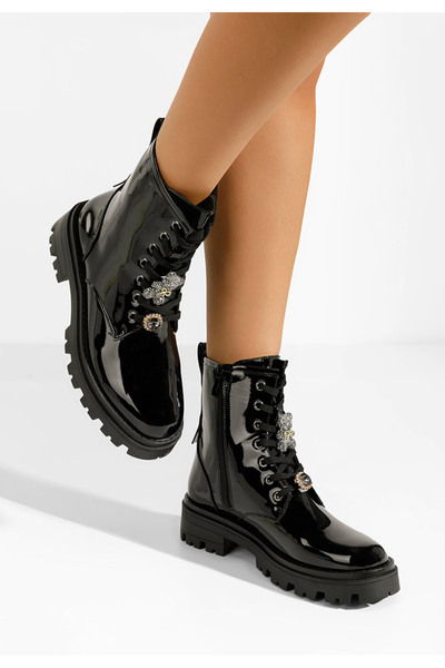 B T Shoes Bocanci lacuiti dama Maxine negri