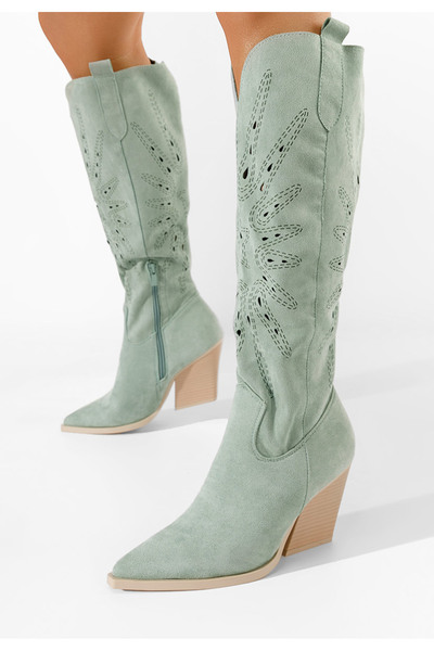 B T Shoes Καουμπόικες Μπότες Ledora πρασινο