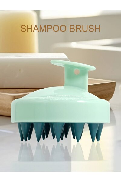 Choice3 266- فرشاة تدليك فروة الرأس والشعر المصنوعة من السيليكون الأخضر للشام...