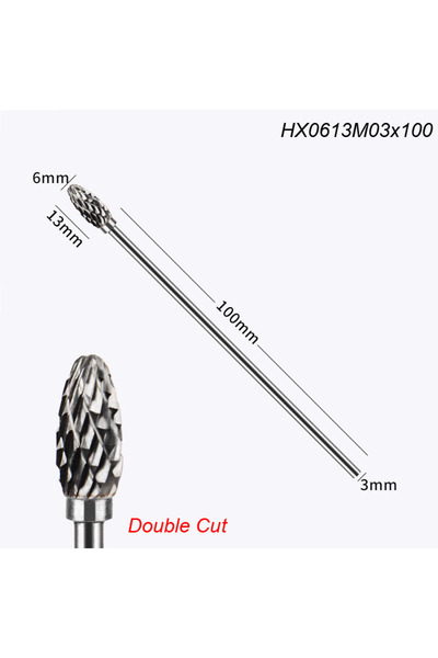 Choice6 مبرد دوار مزدوج الرأس بطول 100 مم، طويل جدًا، أداة نحت وطحن، أدوات كا...