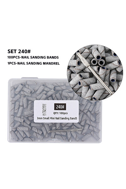 Choice7 240 (100 قطعة) من أشرطة صنفرة الأظافر 3 مم - حبيبات 80/120/180/240، م...