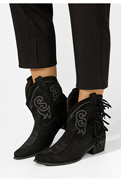 B T Shoes Γυναικεία Μποτάκια Cowboy Matesa Μαύρα