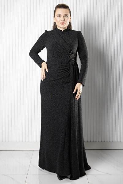 SUBU TASARIM Sahra Evening Dress Black Tbsahn276