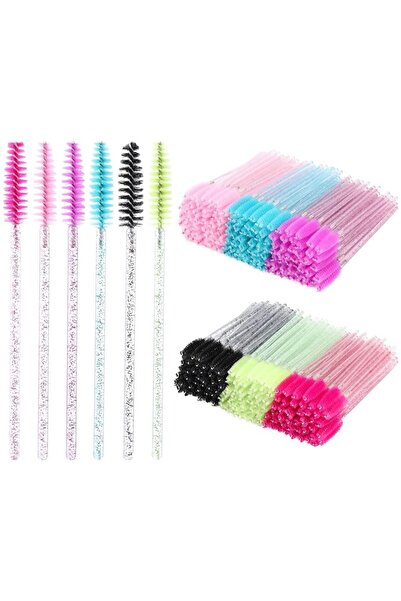 Choice3 300 قطعة - C - 6 ألوان 300/500 قطعة فرشاة رموش كريستالية عصا ماسكارا للاستخدام مرة واحدة تمديد الرموش ميكروب