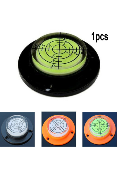 Choice3 ميزان فقاعي أفقي دائري عالي الدقة، أسود وأبيض، قطعة واحدة، 50 × 12 مم