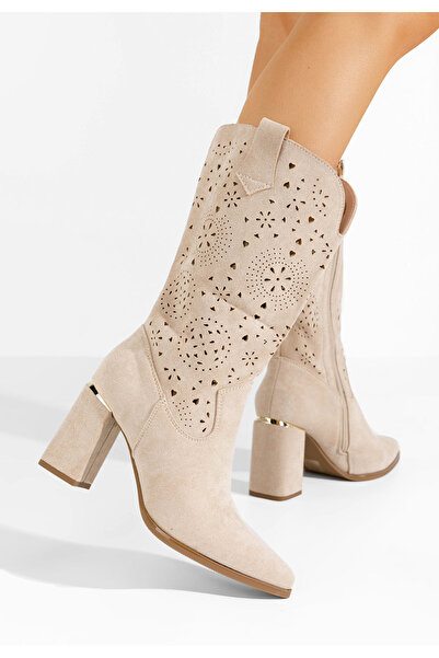 B T Shoes Καουμπόικες Μπότες Fathma μπεζ
