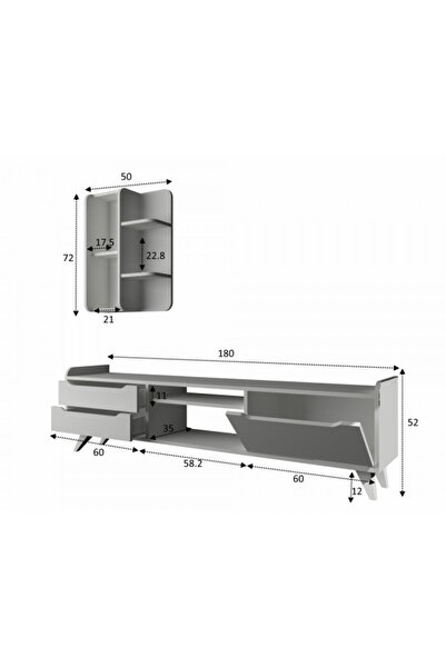 SAHABA Doruk Wh White TV Table Model