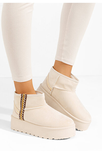 B T Shoes Béžové dámské válenky Liley V2