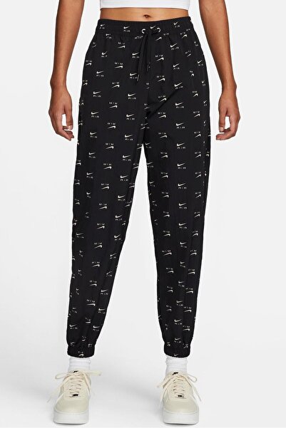 Nike Sportswear Air All over Print Woven Mid Rise Women's Woven Sweatpants Black