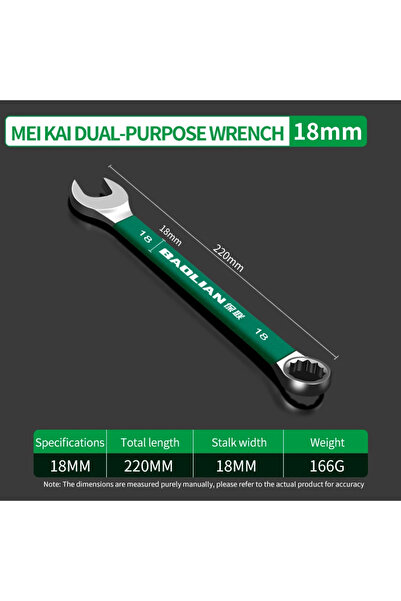 Choice9 18mm BaoLian Durable Wrench 8-30mm Plum Blossoms Open Combination Wre...
