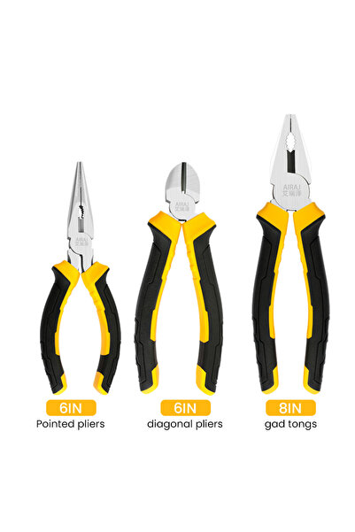 choice2 3PCS AIRAJ 6/8 Inch Wire Pliers Sharp Large Opening Stripping Pliers ...