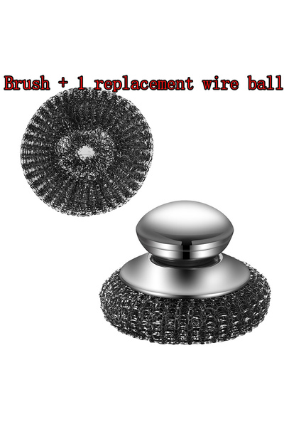 Choice1 1PC 1PC Steel Wool Scrubber with Handle Stainless Steel Cleaning Brus...
