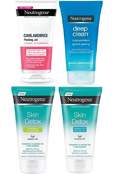 Neutrogena Revitalizing Daily Peeling Gel and Skin Detox Gel and Clay Mask Se...