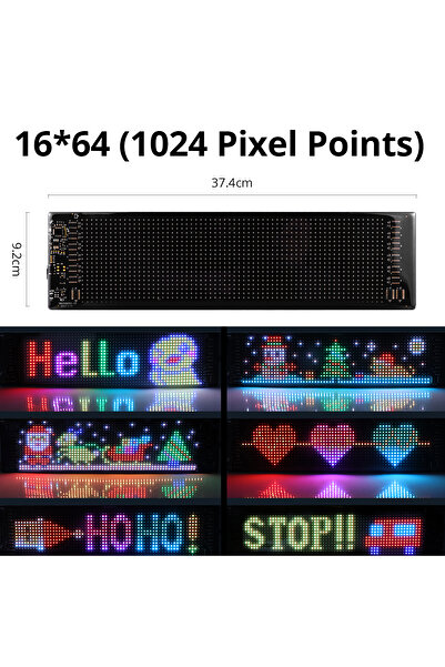 Choice3 16x64 LEDs 9x37CM Smart Bluetooth LED Display Screens RGB LED Module ...
