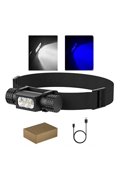 Choice4 مصباح أمامي صغير من سولولاندور، أبيض × أزرق، مزود بتقنية LED، منفذ US...