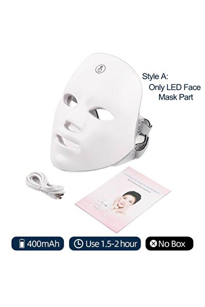 Choice1 قناع الوجه LED بسبعة ألوان مع قناع علاجي بالضوء الأحمر للرقبة لشد الب...