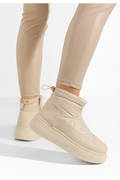 B T Shoes Béžové dámske snehule Iraila V3